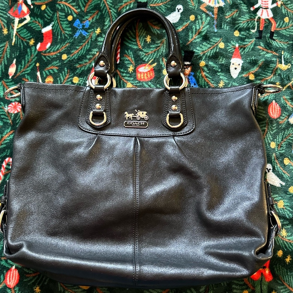 COACH Madison Leather Julianne Black Handbag